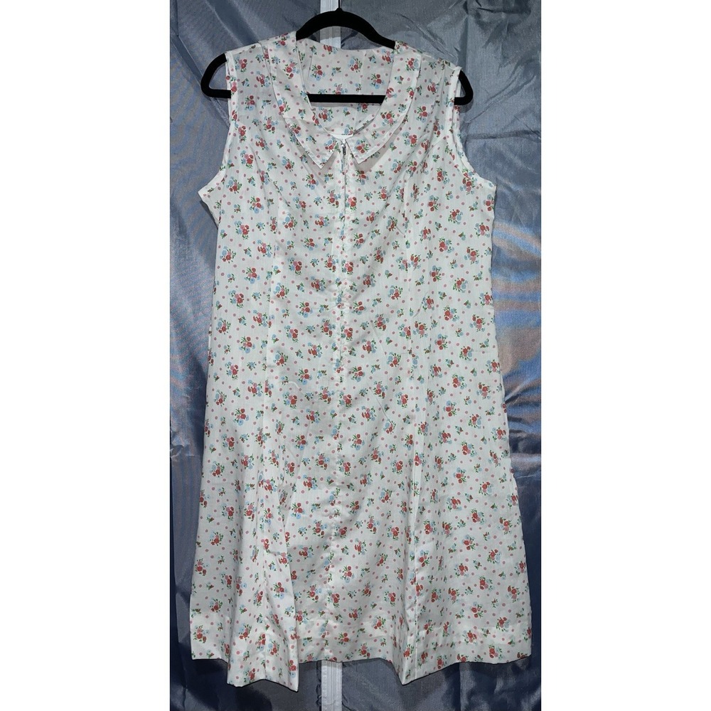 Vtg 1970s Fashion First M Smoller Co Floral Zip Front Shift Dress Size 20.5 Plus